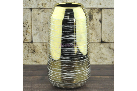 ваза керамическая 25*8*13см зол.    , 92311