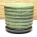Горшок для цветов керамический с поддоном бук кукушка зеленый N3 d18см