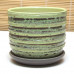 Горшок для цветов керамический с поддоном бук кукушка зеленый N1 d12см