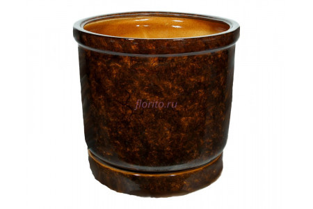  Горшок для цветов керамический с поддоном «Цилиндр №6» коричневый 31л