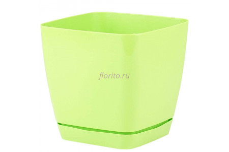 Горшок для цветов пластиковый с поддоном Toscana квадр. 2,5л с под.(салат) (0732-007)