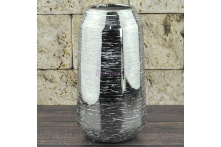 ваза керамическая 25*8*13см серебро , 92310