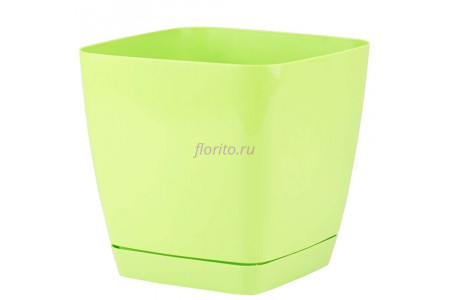 Горшок для цветов пластиковый с поддоном Toscana квадр. 5л с под.(салат) (0734-007)