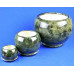 Горшки для цветов керамические с поддоном кмпт Шар из 3-х (зеленый)                     