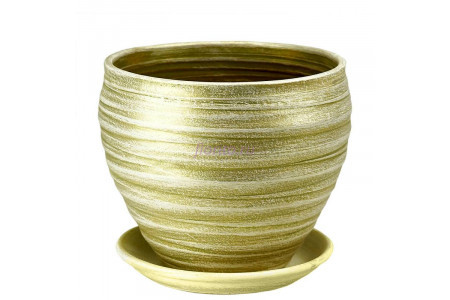 Горшок для цветов керамический с поддоном Модерн классика оливка 19см 3-24 (33-124)