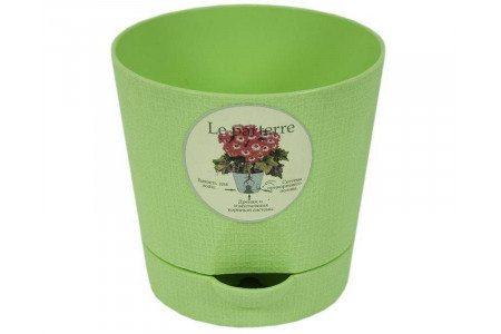 Горшок для цветов пластиковый с поддоном «Le parterre» 1,4л (зеленый)
